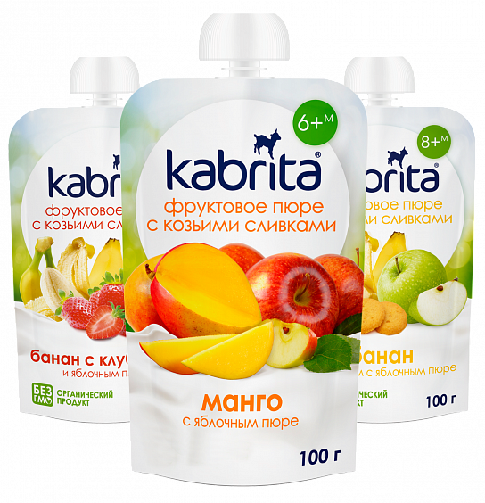 Ассорти пюре Kabrita® 100 г 6 шт. с 6 месяцев